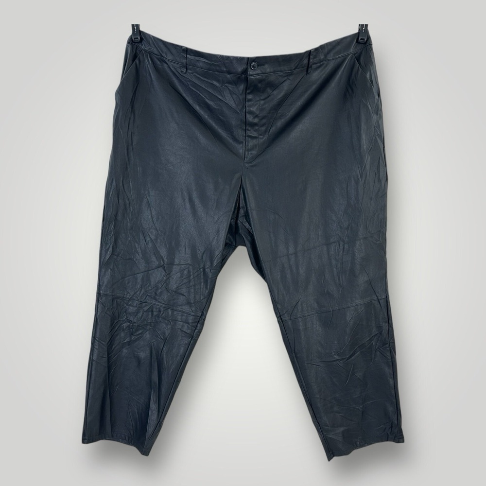 Nili Lotan x‎ Target Faux Leather Pants Womens Plus 24W/26W Black 50x26